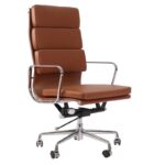 Eames Soft Pad High Back EA219 Office Chair Replica - Tan Brown Leather - DECOMICA