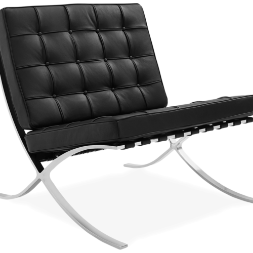 Premium Barcelona Chair Black - Mies Van Der Rohe Replica - DECOMICA