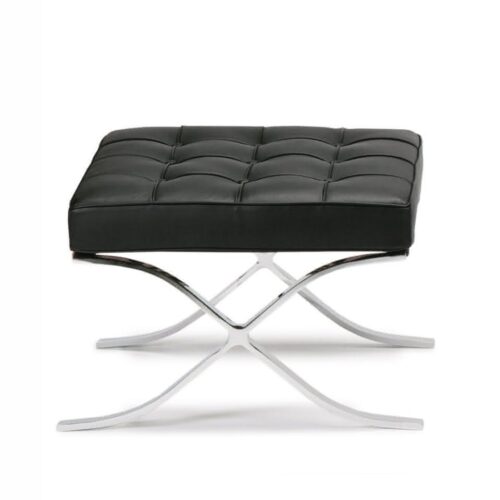 Premium Barcelona Ottoman Black - Mies Van Der Rohe Replica - DECOMICA