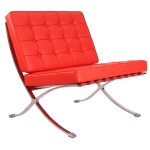 Premium Barcelona Chair Red - Mies Van Der Rohe Replica - DECOMICA