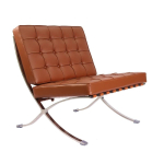 Sedia Barcellona Premium Marrone Tan - Replica Mies Van Der Rohe - DECOMICA
