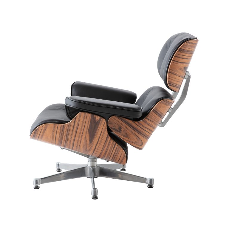 Eames Lounge Chair And Ottoman Replica – Black – Rose Wood