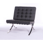 Cadeira Premium Barcelona Cinza Escuro - Réplica Mies Van Der Rohe