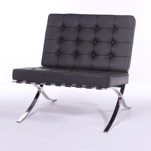 Premium Barcelona Chair Dark Grey - Mies Van Der Rohe Replica