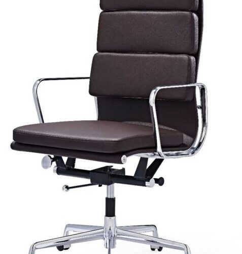 Eames Soft Pad High Back EA219 Office Chair Replica – Dark Brown Leather