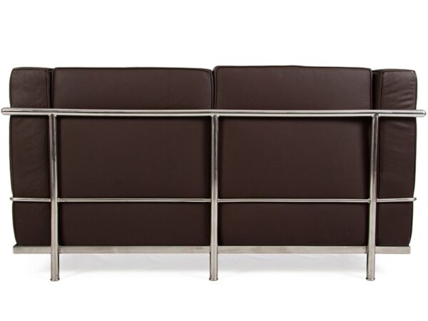 Le Corbusier LC2 Dark Brown Two-Seater Armchair Replica
