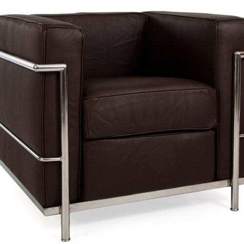 Le Corbusier LC2 Dark Brown Armchair Replica