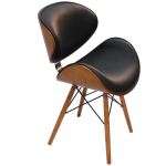 Jídelní kancelářská židle v retro stylu DSW Faux Eiffel s povrchovou úpravou ořech