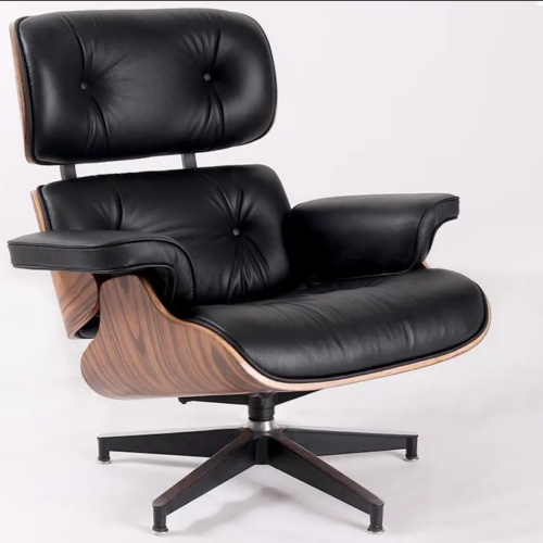 Eames Style Light Rosewood Lounge Chair Only – Black