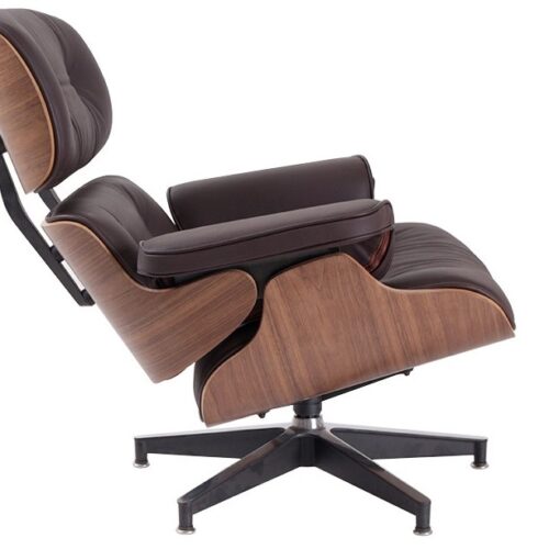 Eames Style Lounge Chair Only Walnut Wood   – Brown