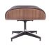 Classic Charles Eames Lounge Ottoman Replica Brown Leather Walnut Wood