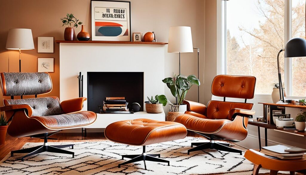 mid century decor with eames chair