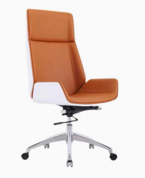 Decomica D244 High Back Tan Brown PU Leather Plywood Swivel Chair