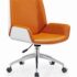 Decomica D266 Low Back Tan Brown PU Leather Plywood Swivel Chair