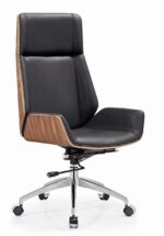 Decomica D244 High Back Black PU Leather Plywood Swivel Chair