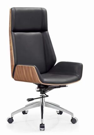 Decomica D244 High Back Black PU Leather Plywood Swivel Chair