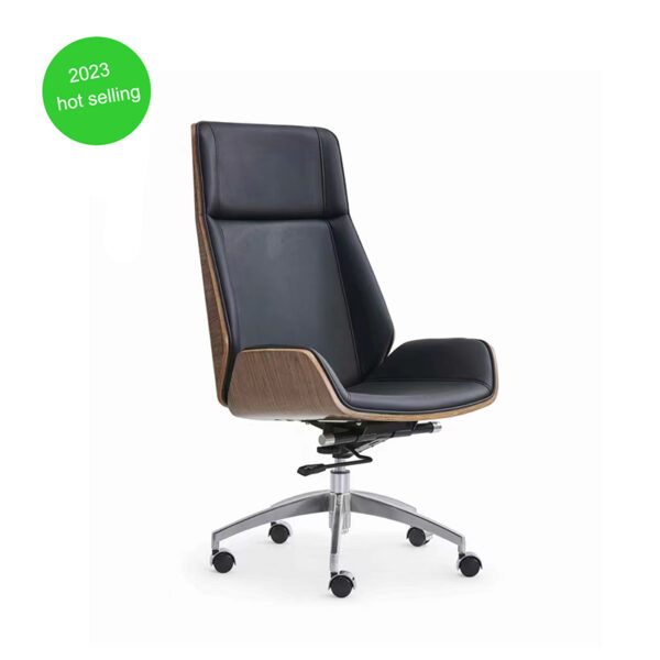 Decomica D244 High Back Black PU Leather Plywood Swivel Chair