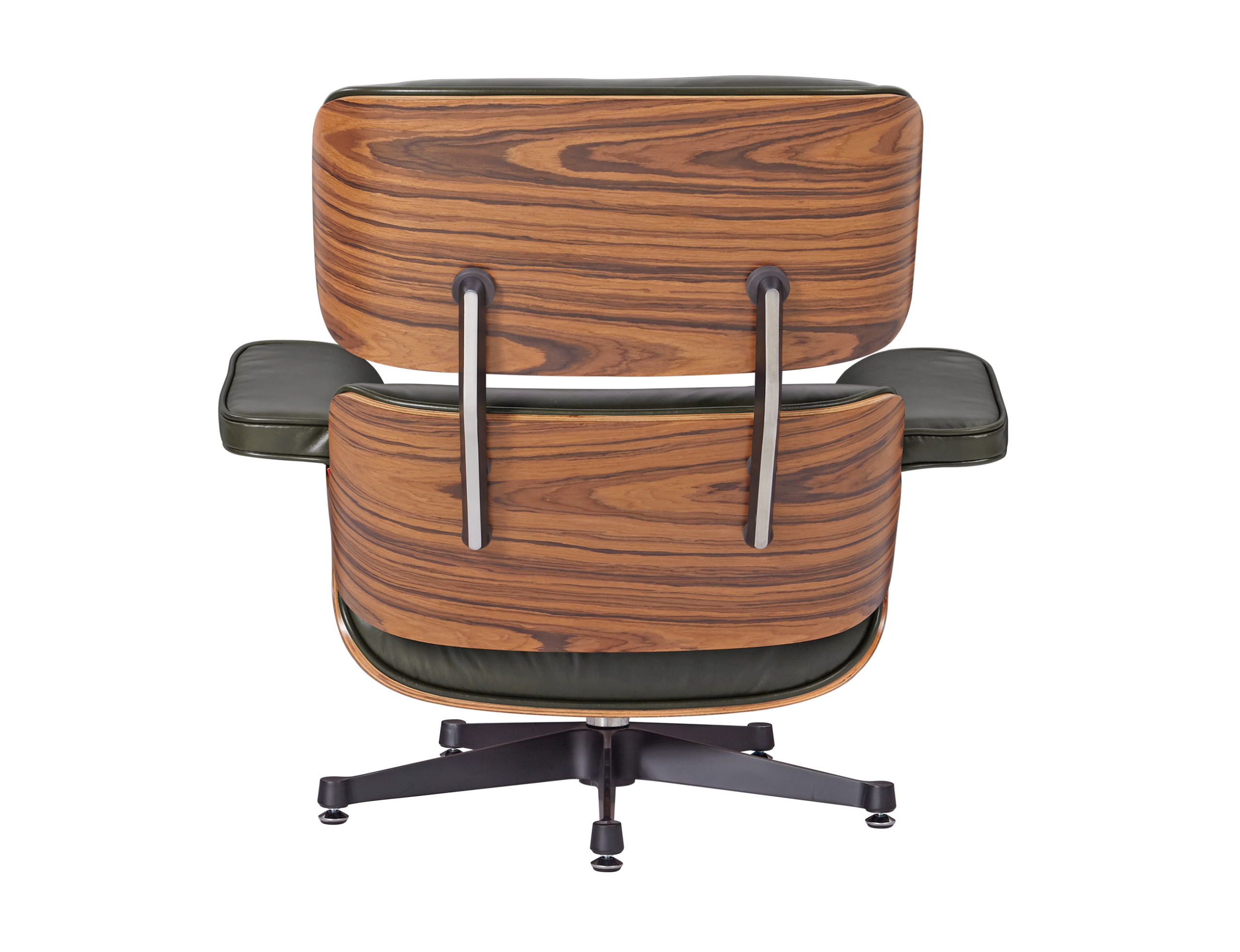 Premium Eames Lounge Chair And Ottoman Replica Waxy Dark Green Polished Leather Rose Wood - Image 7
