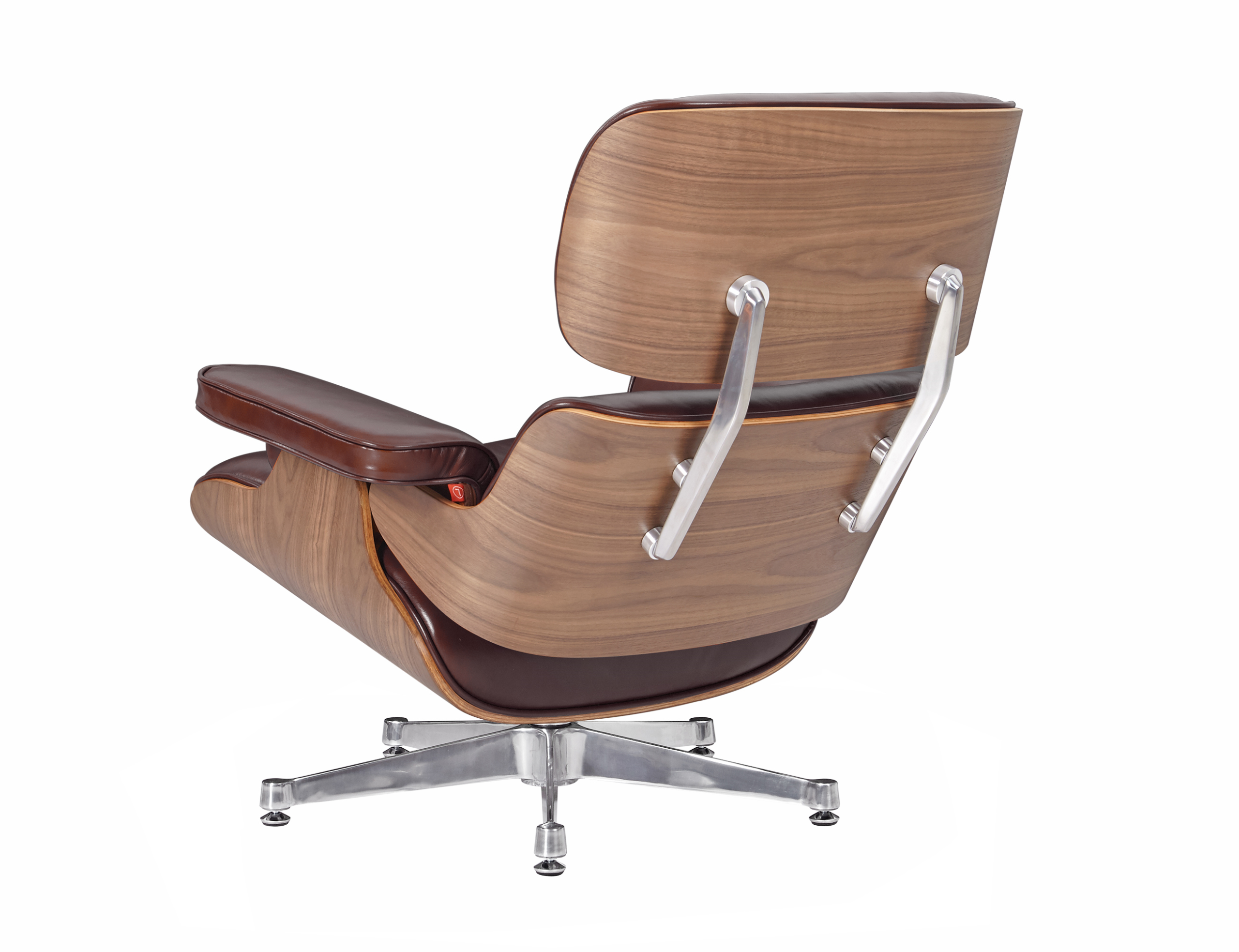 Premium Eames atpūtas krēsls un Osmaņu reprodukcija, vaska šokolādes pulēta āda, valriekstu koks — 8. attēls