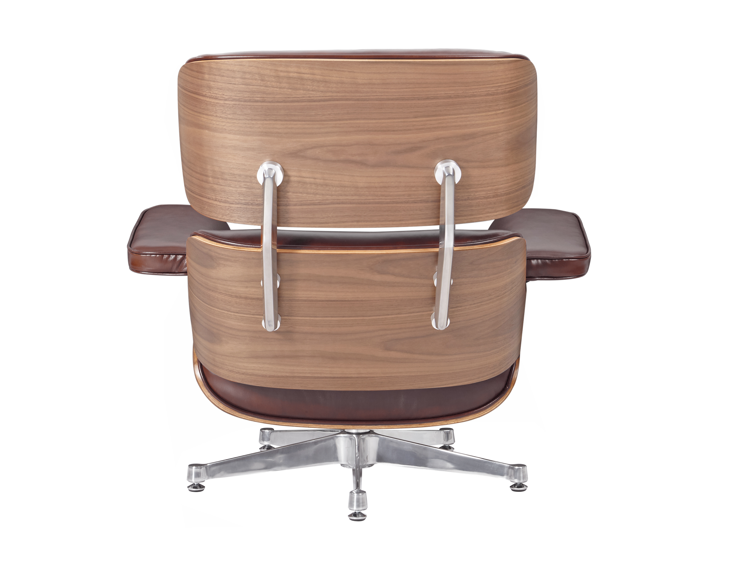 Premium Eames atpūtas krēsls un Osmaņu reprodukcija, vaska šokolādes pulēta āda, valriekstu koks — 7. attēls