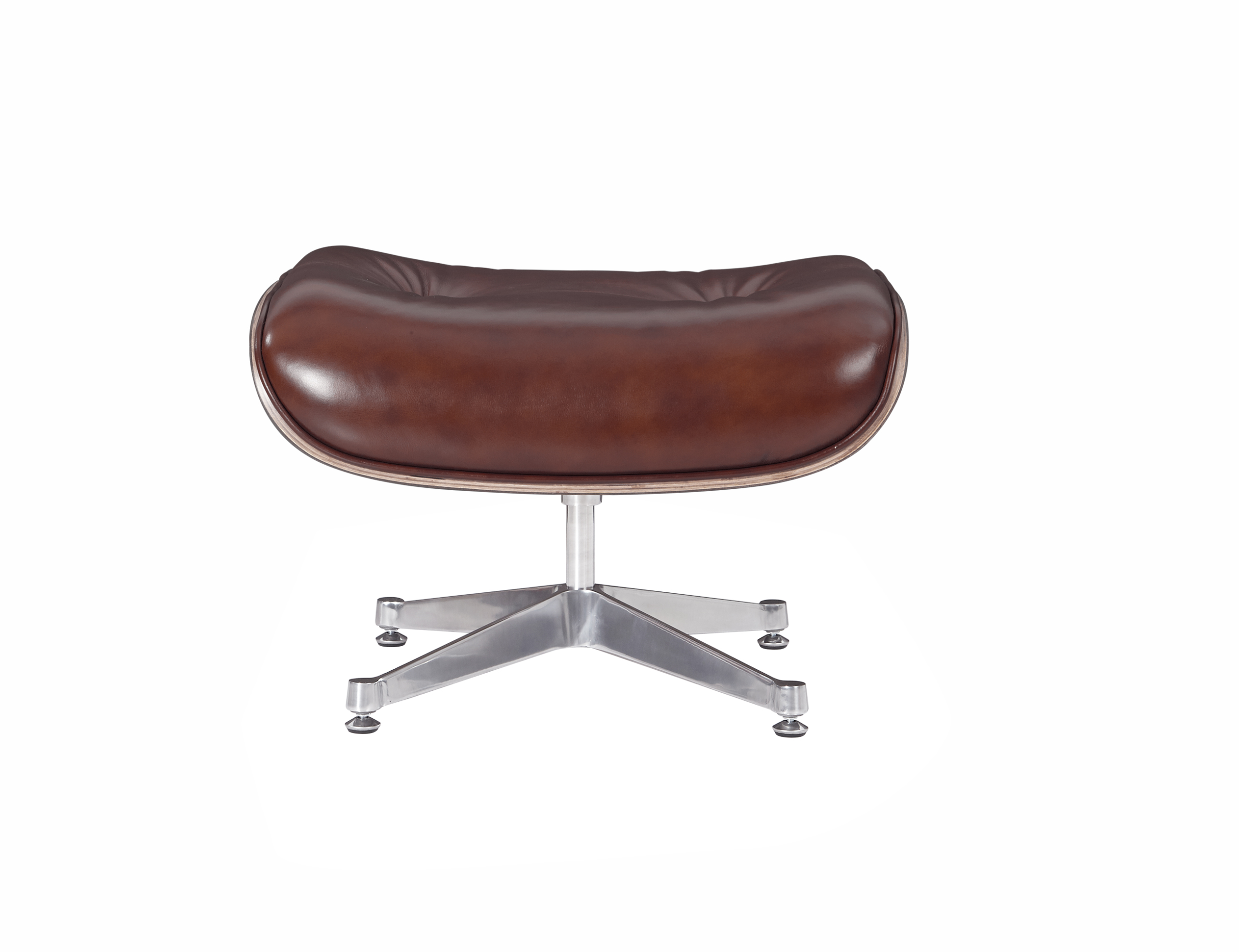 Premium Eames atpūtas krēsls un Osmaņu reprodukcija, vaska šokolādes pulēta āda, valriekstu koks — 6. attēls
