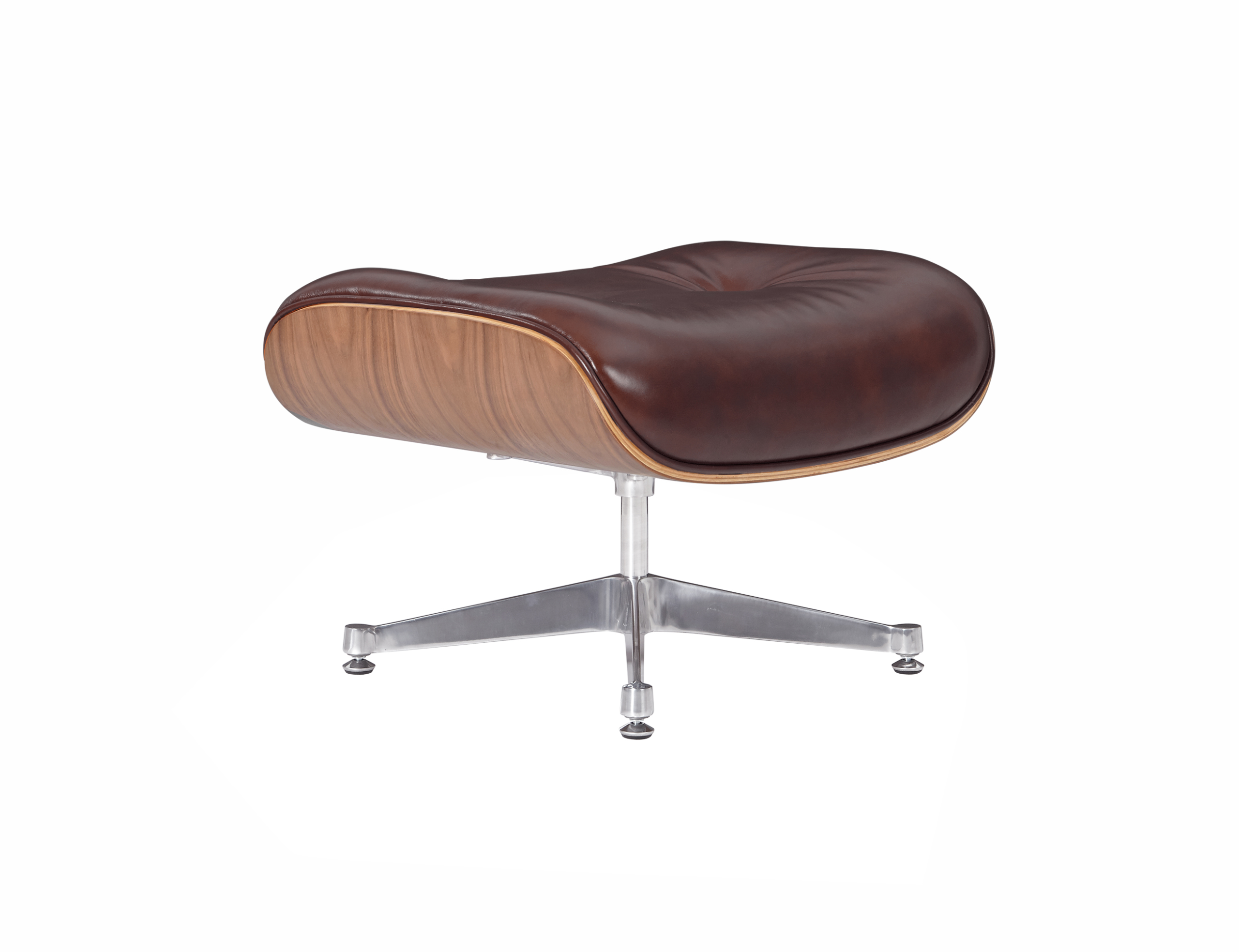 Premium Eames atpūtas krēsls un Osmaņu reprodukcija, vaska šokolādes pulēta āda, valriekstu koks — 5. attēls