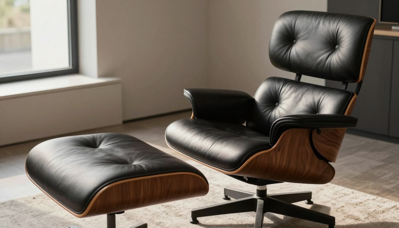 Fauteuil Eames Lounge avec repose-pieds