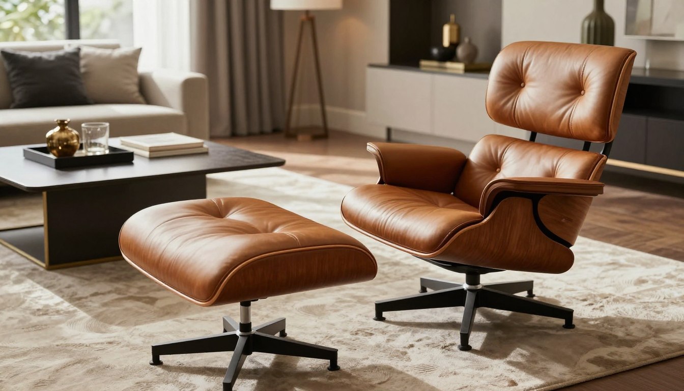 Eames křeslo s otomanem
