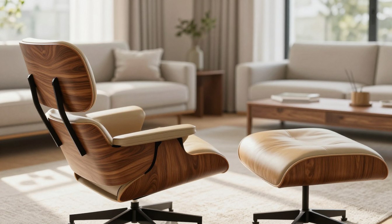Eames lounge stol med ottoman