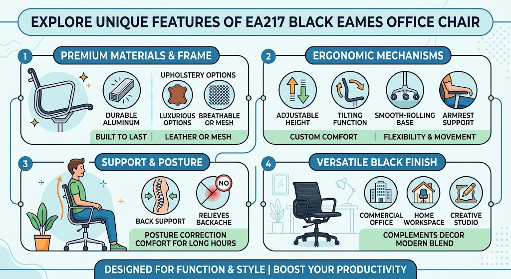 Eames Office Chair EA217 Black