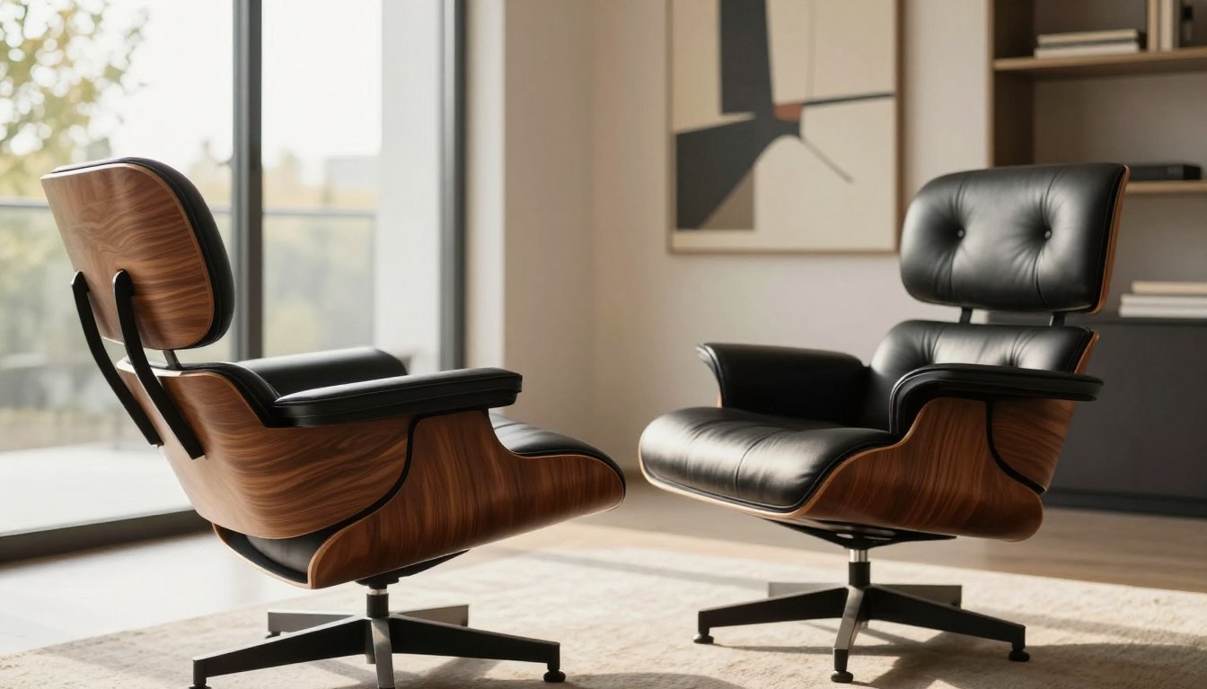 eames lounge stoel met ottoman