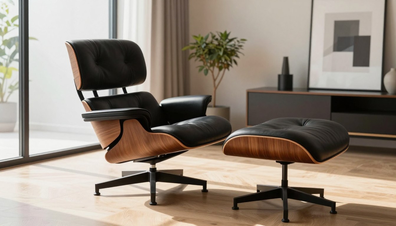 poltrona eames con pouf