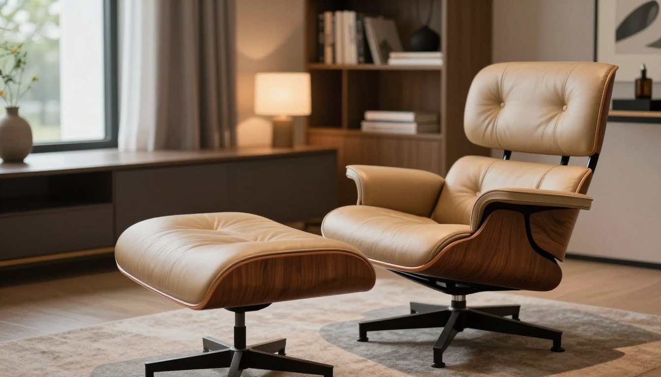 Eames kėdė su otomanu