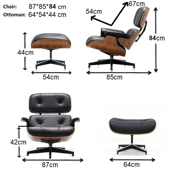 standard eames lounge chair and ottoman dimensions diagram 87 85 84 cm