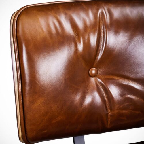 Tall eames lounge chair waxy brown walnut and ottoman replica – front view
