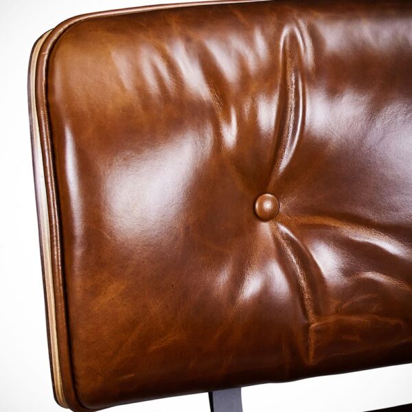 Tall eames lounge chair waxy brown walnut and ottoman replica – front view